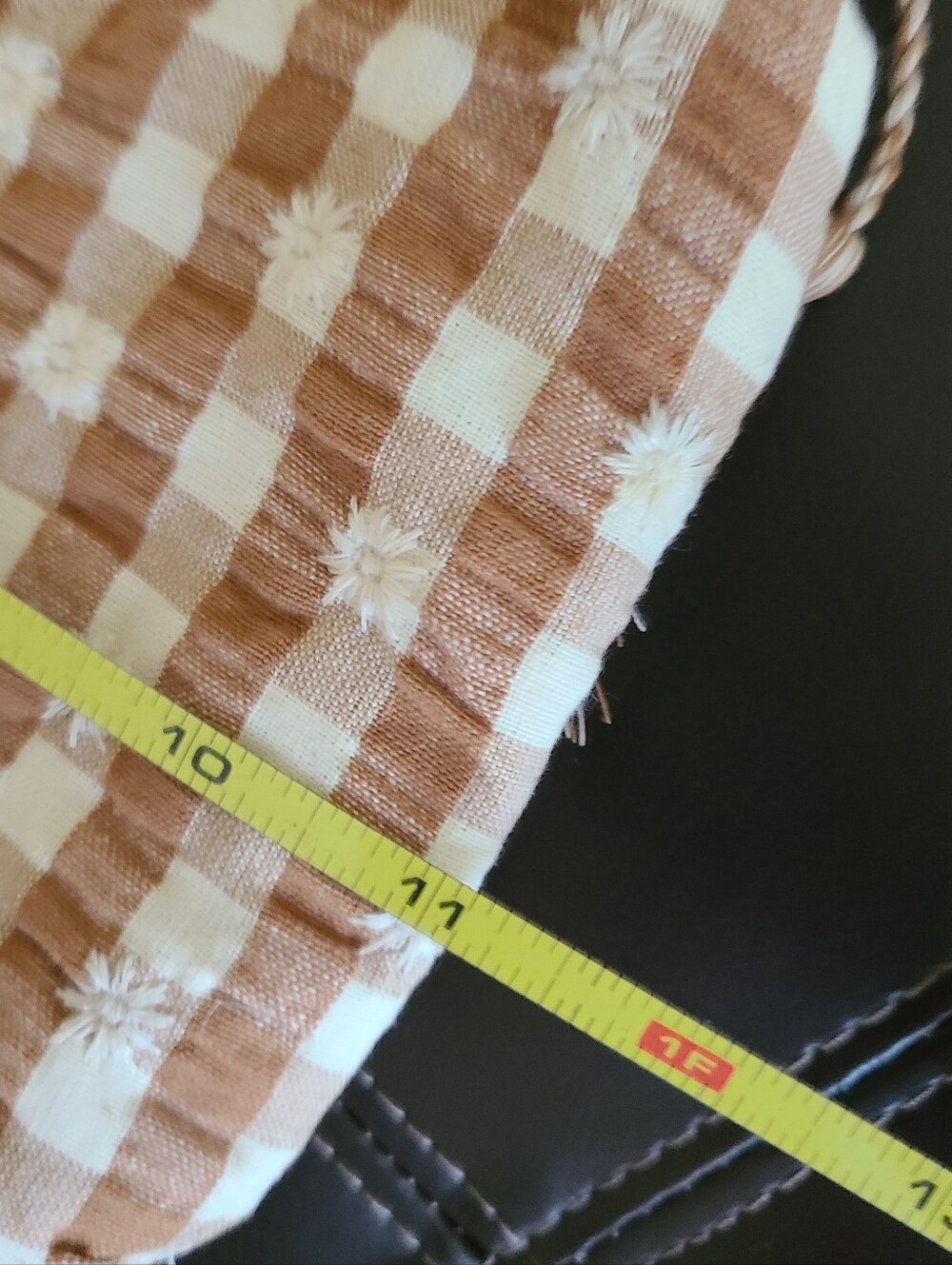 Sezane Gingham Tassel Pouch - Picture 3 of 4
